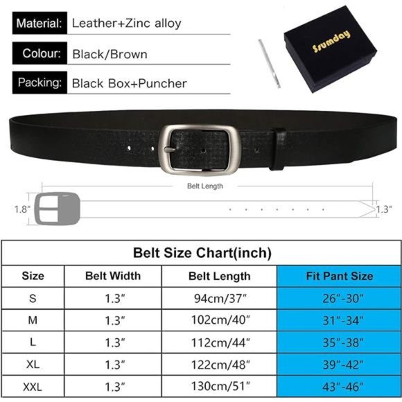 2 Pack Women's 1.3" Leather Belts Jeans Pants Dresses Fashion Alloy Pin Buckle - Picture 5 of 6